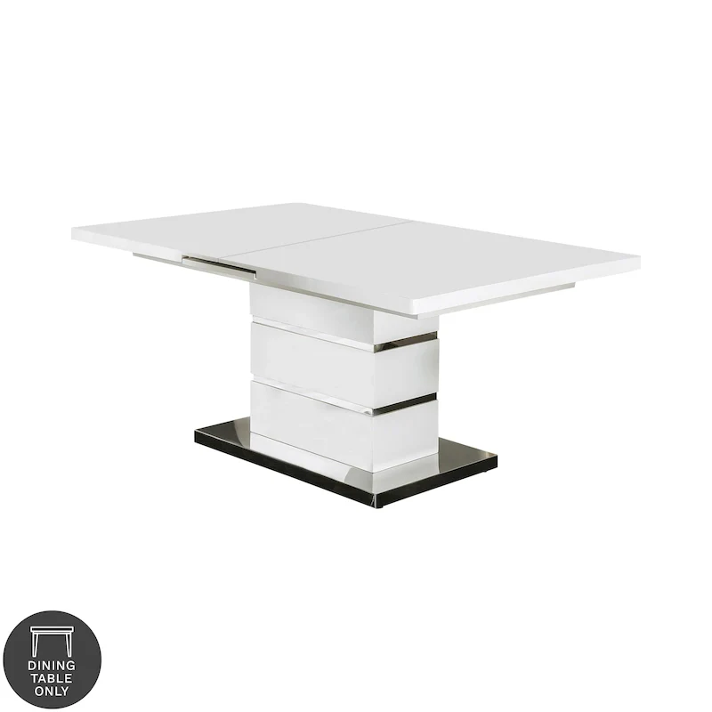 White 78-inch wooden extendable dining table