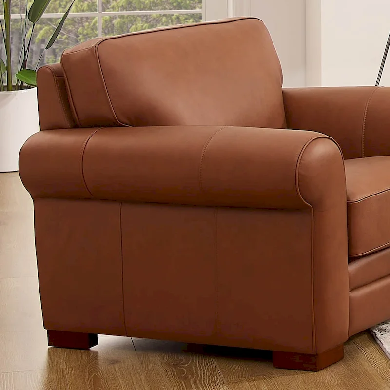 Hydeline Brookfield Top Grain Leather Sofa Set, Sofa and Chair