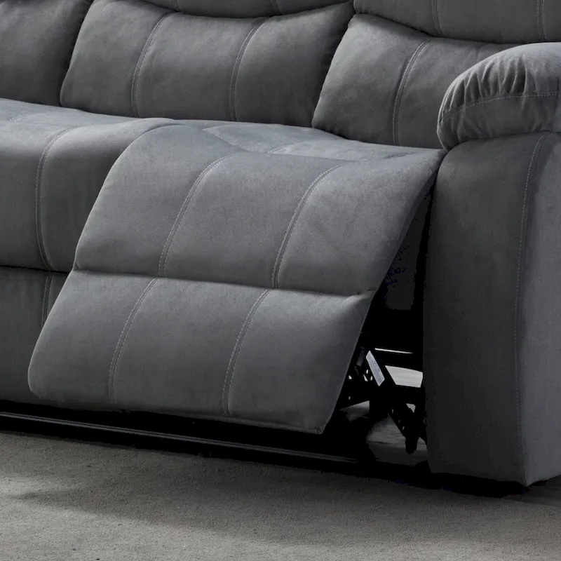 Jim Grey Upholstered Reclining Living Room Sofa