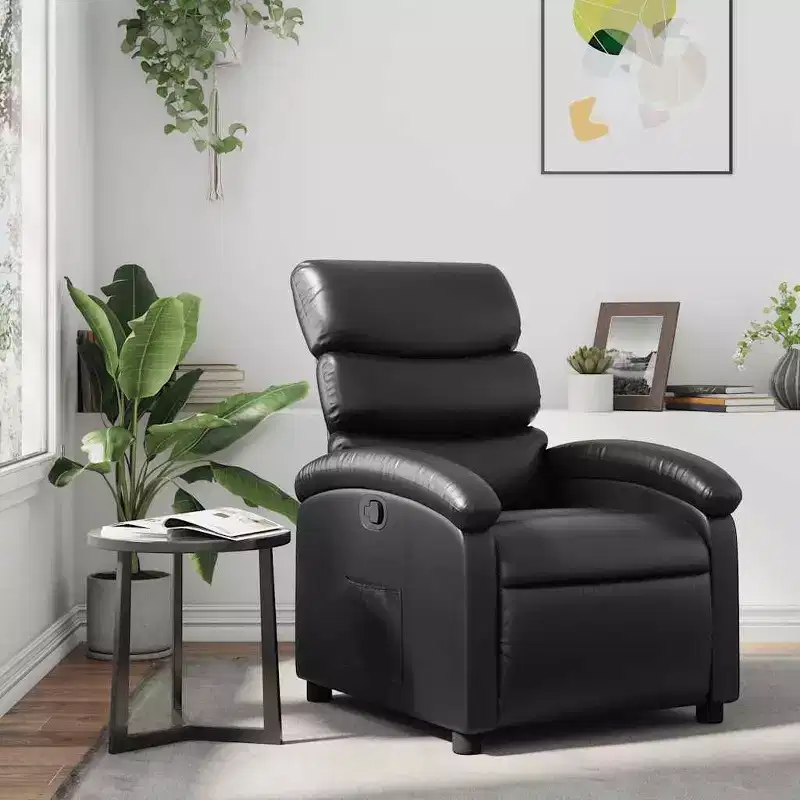 Recliner Chair Adjustable Reclining Armchair, Home Theater, Faux Leather