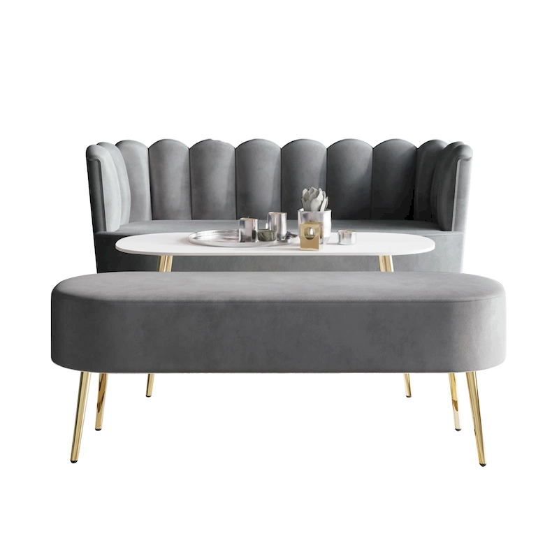 CraftPorch Luxurious Velvet Upholstered 3-piece Living Set