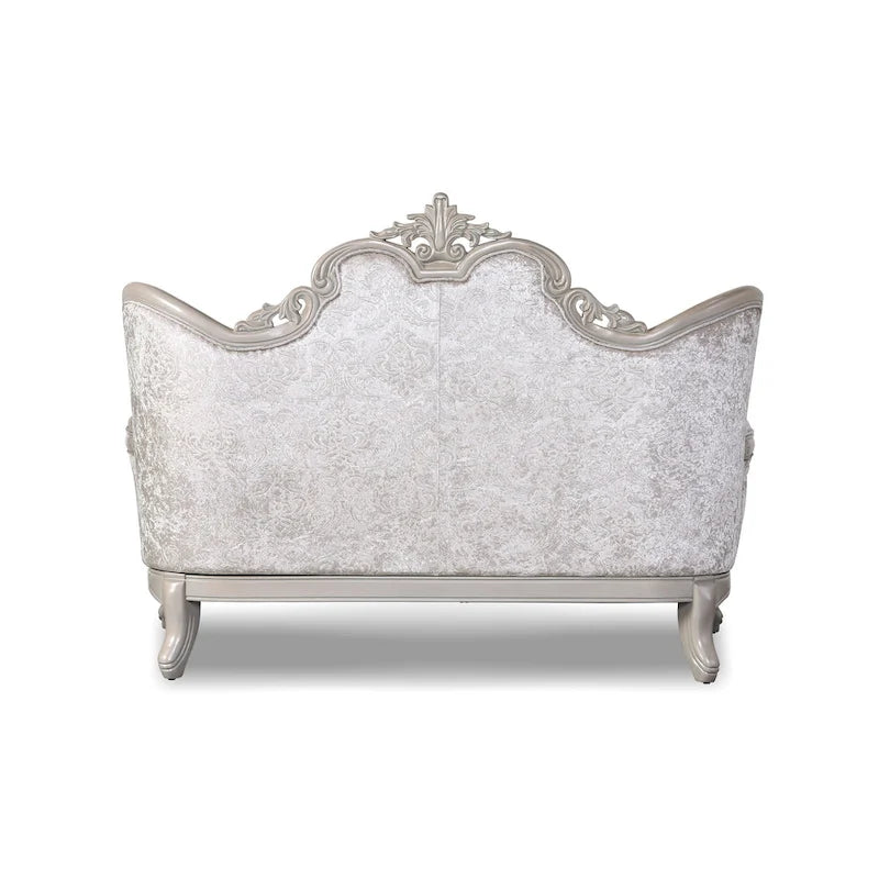 Furniture of America Clarissa Traditional 2-Seater Loveseat with Button Tufted Back and Accent Pillow