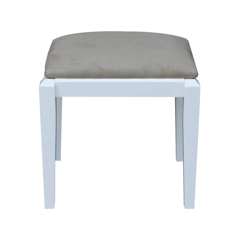 Solid Wood Vanity Table with Vanity Bench (Snow White Finish)