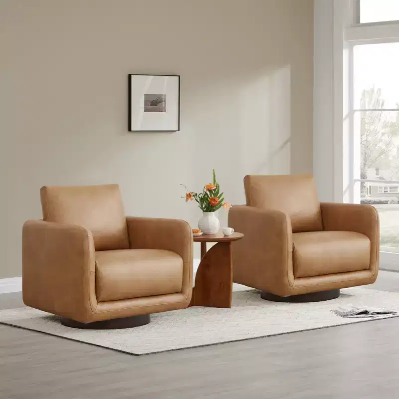 Spruce&Spring Modern Swivel Accent Chair Arm Chair with Loose Back Cushion