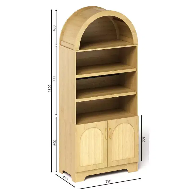 Bestier 71 Tall Arched Pantry Cabinet with Doors, Kitchen Storage Cabinet with Open Storage & Adjustable Shelves, Freestanding Cupboard Open Bookcase