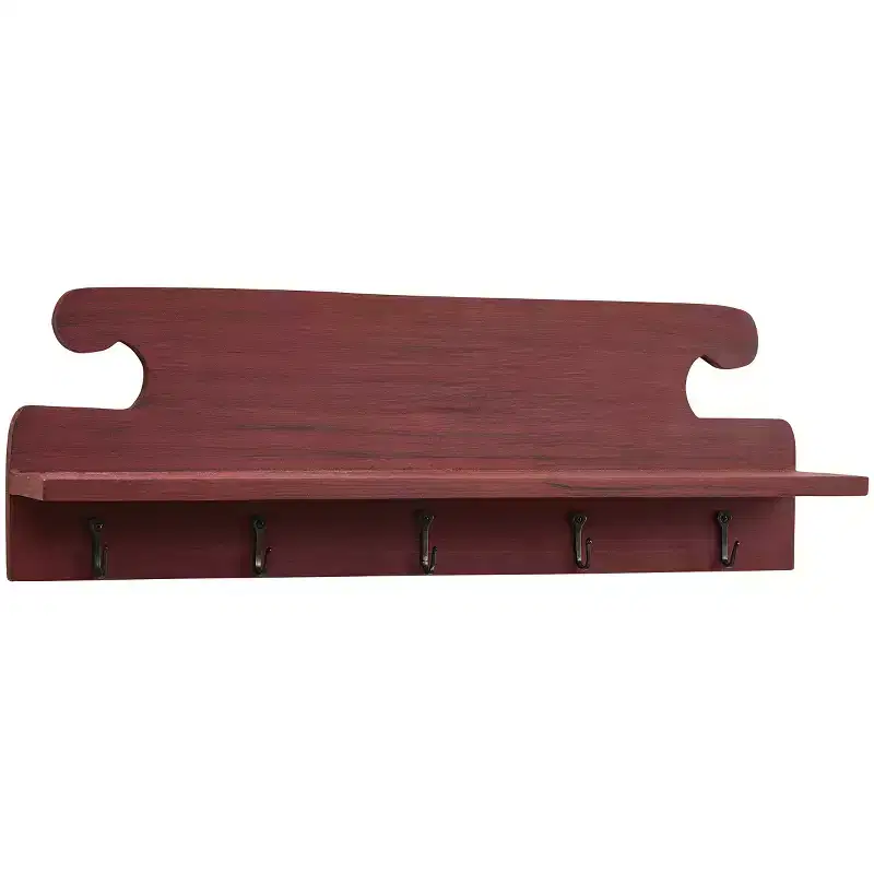 Park Designs Cozy Farmhouse Red Shelf With Hooks