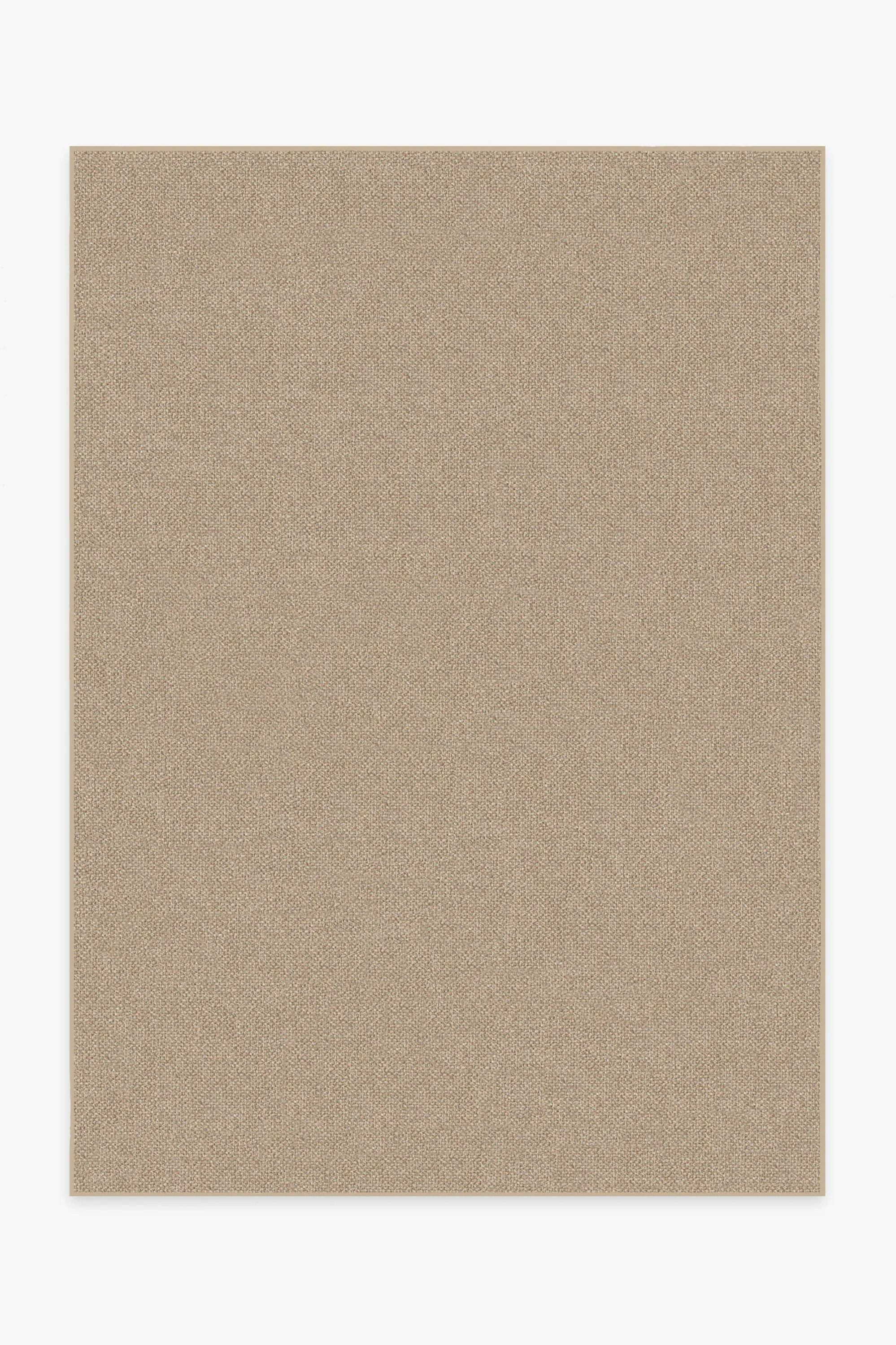 Natural Minimalist Recycled Polyester Flatwoven Rug with Jute-Look Warm Sand Texture for Living Room & Dining Room