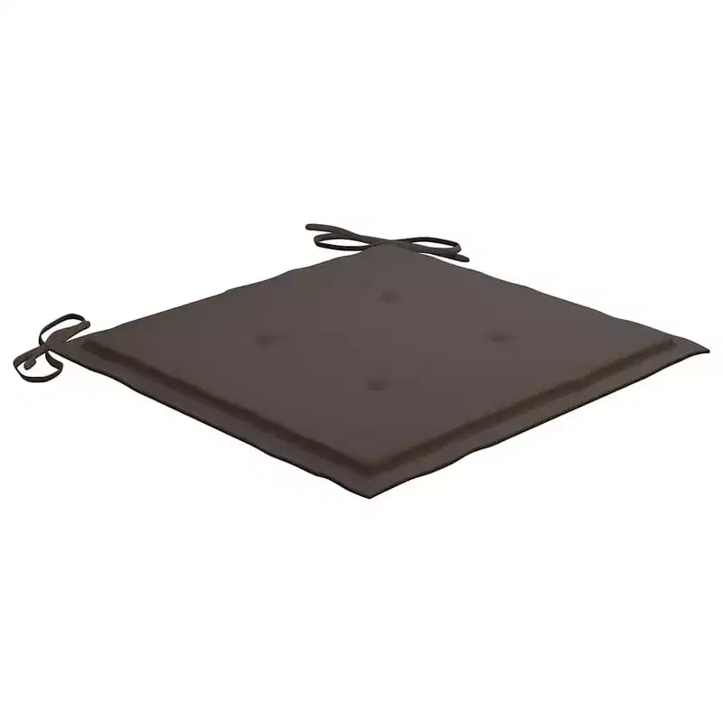 vidaXL 2X Solid Acacia Wood Patio Chairs with Taupe Cushions - Foldable Garden, Terrace and Patio Seating