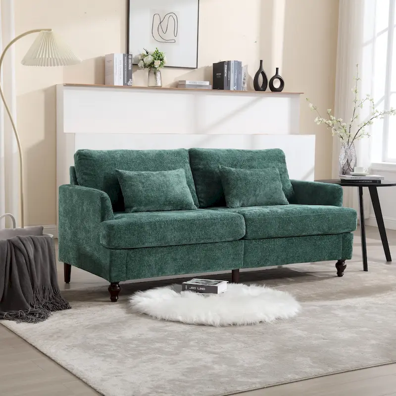 Modern Chenille Fabric Loveseat - 62.68 x 68.90 x 31.89