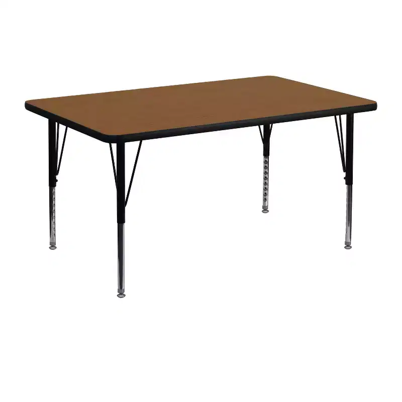 Flash Furniture 30''W x 48''L Rectangular HP Laminate Activity Table - Height Adjustable Short Legs