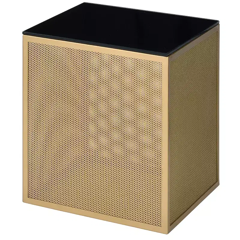 24/7 Shop At Home Dervock Glass Top Side Table with Glass Top