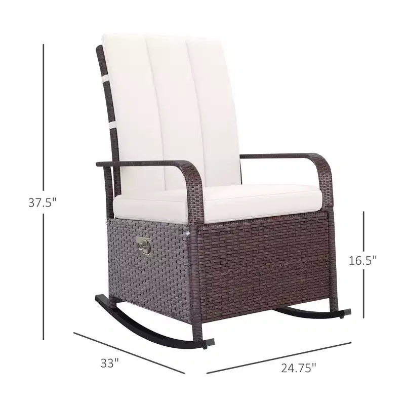 PE Rattan Rocking Recliner with Footrest