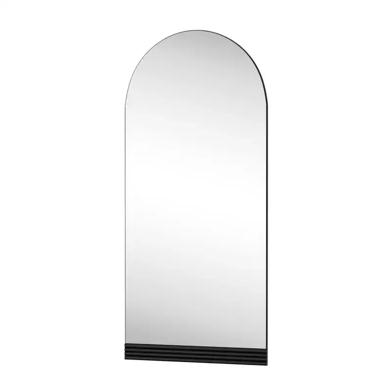 Arched Wood Full Length Mirror Freestanding Floor Mirror