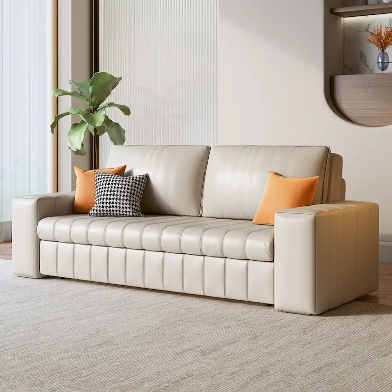 Modern Upholstered Loveseat Sleeper Sofa with Under-Seat Storage & High-Resilience Foam Cushions