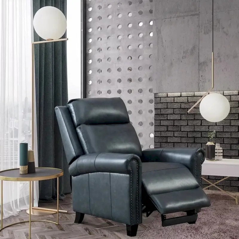 Ebello Genuine Leather Pushback Club Recliner Chair