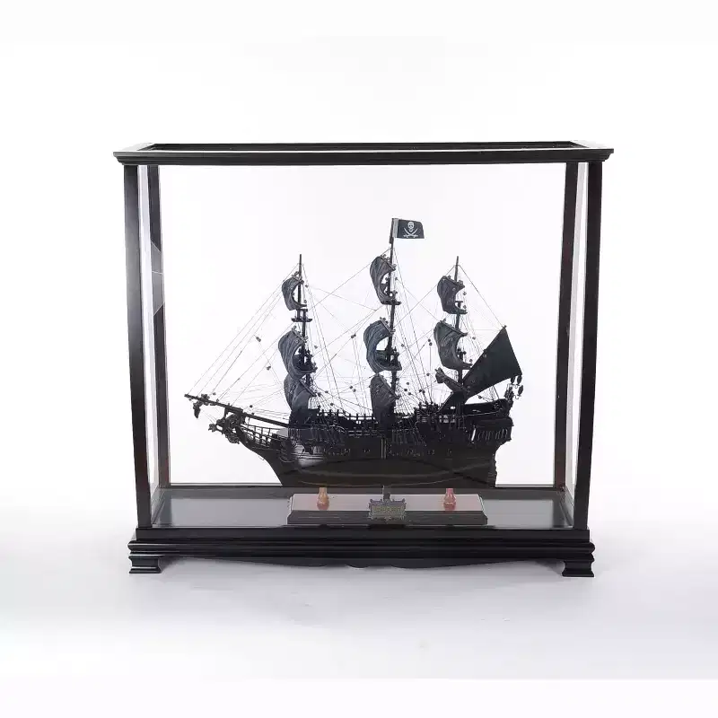 HomeRoots 34 Black Glass Standard Display Stand