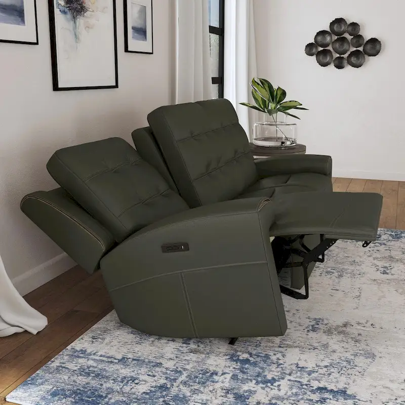 Iris Top Grain Leather Power Reclining Sofa with Power Headrests by Flexsteel
