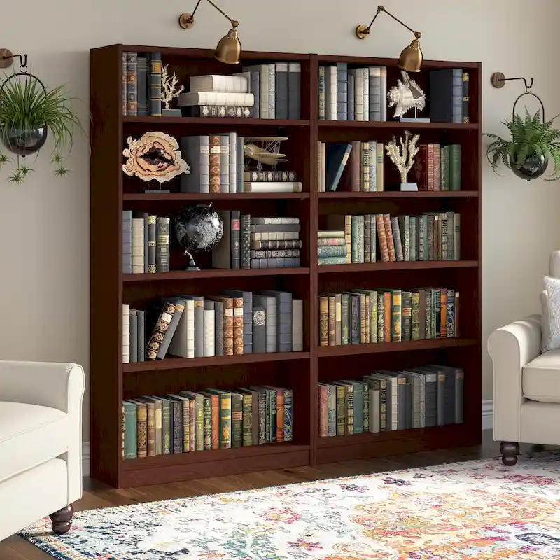 Tall 5-Shelf Bookcase – Multiple Finishes, 72