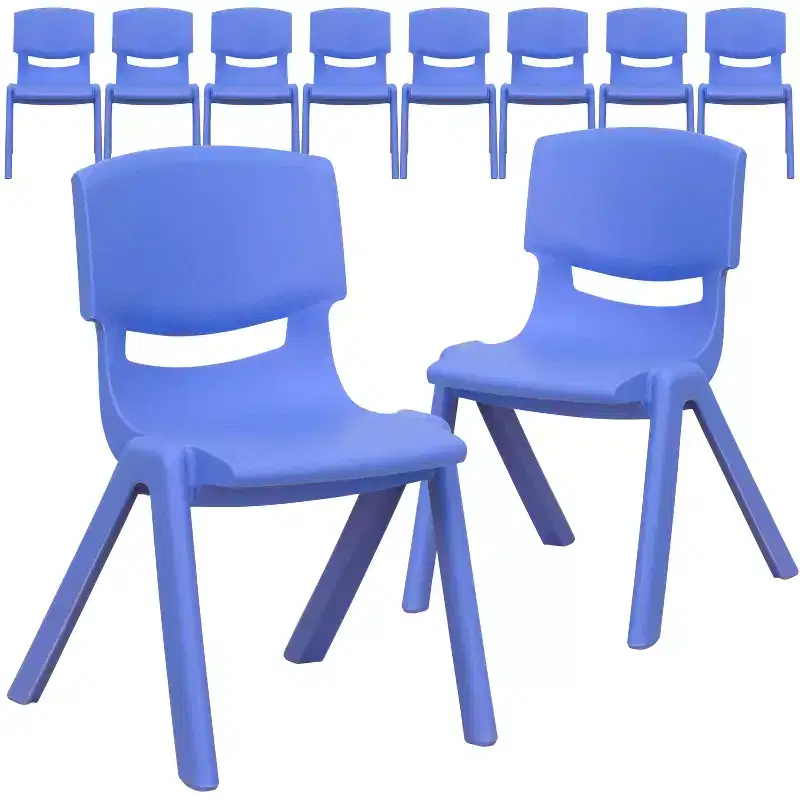 Flash Furniture 10 Pack Plastic Stackable School Chair with 12 Seat Height