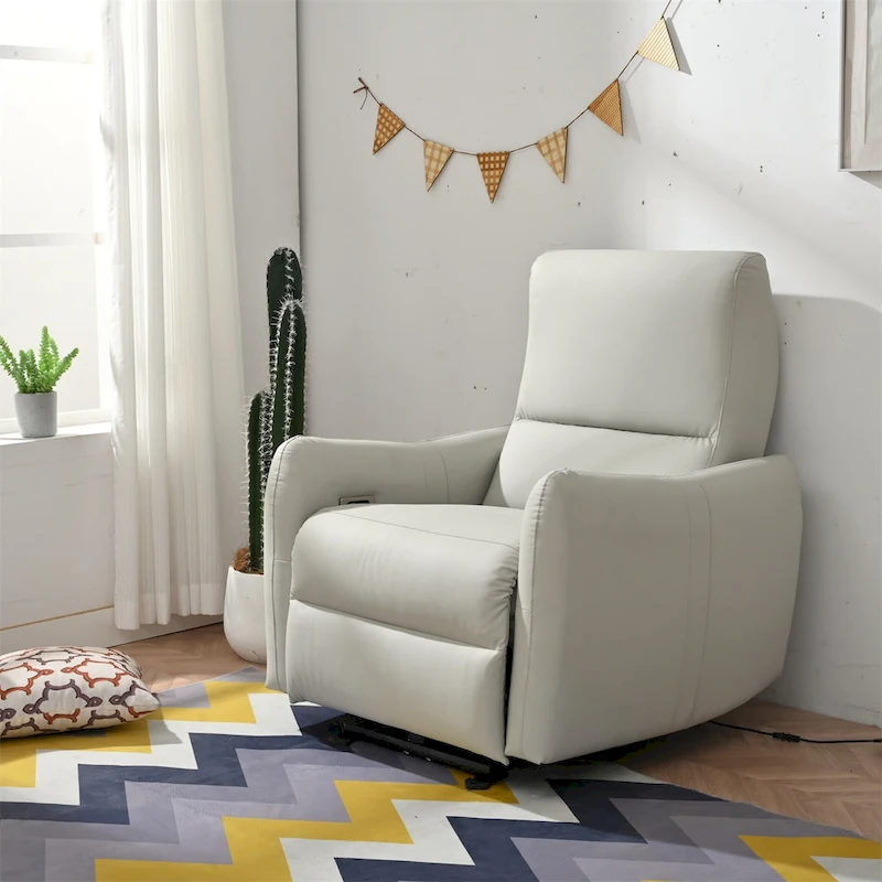 Power Recliner with USB Port, Space-Saving Wall Hugger Recliner