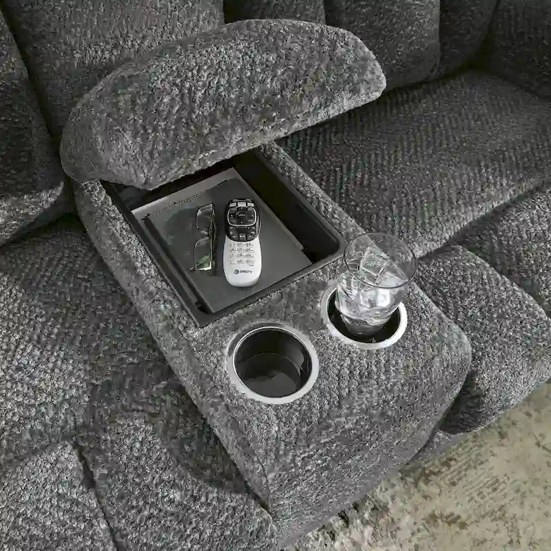 Signature Design by Ashley Frohn Double Reclining Loveseat with Console - 80W x 40D x 42H
