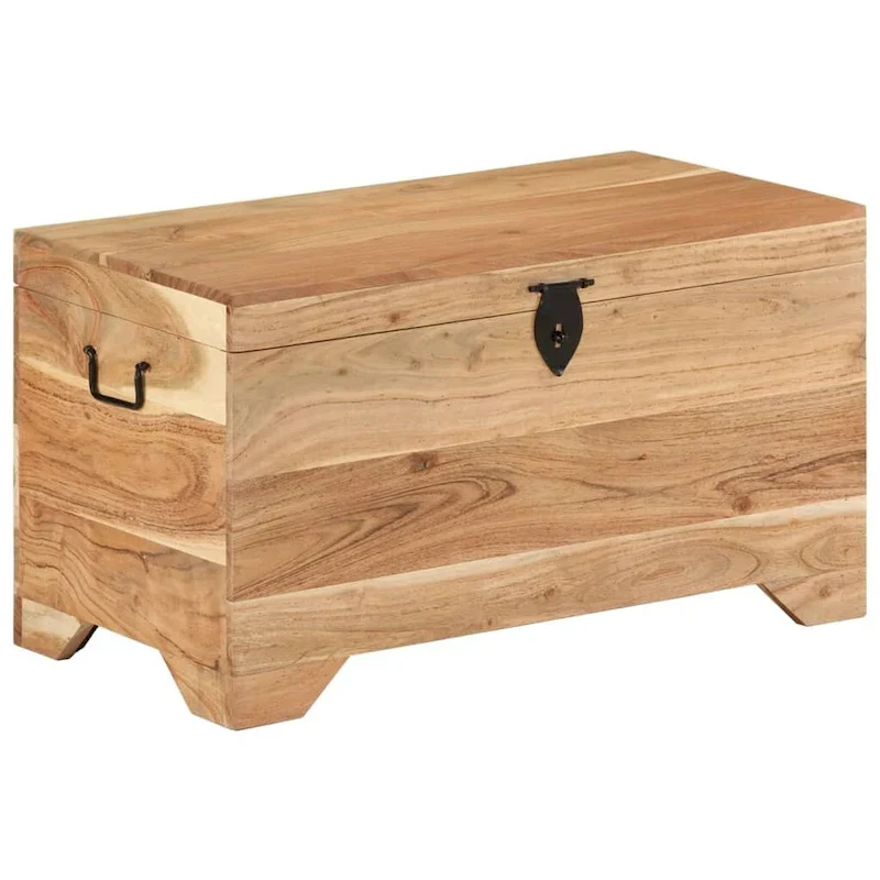Solid Acacia Wood Storage Chest – 28.7 x 15.4 x 16.1