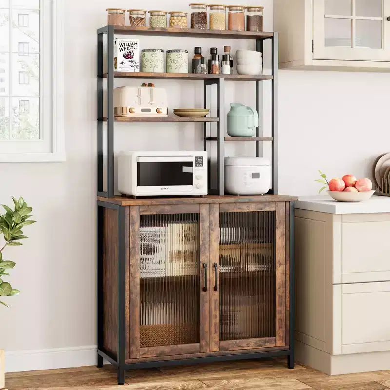 5-Tier Baker's Rack with Cabinet & Hooks - 63.78