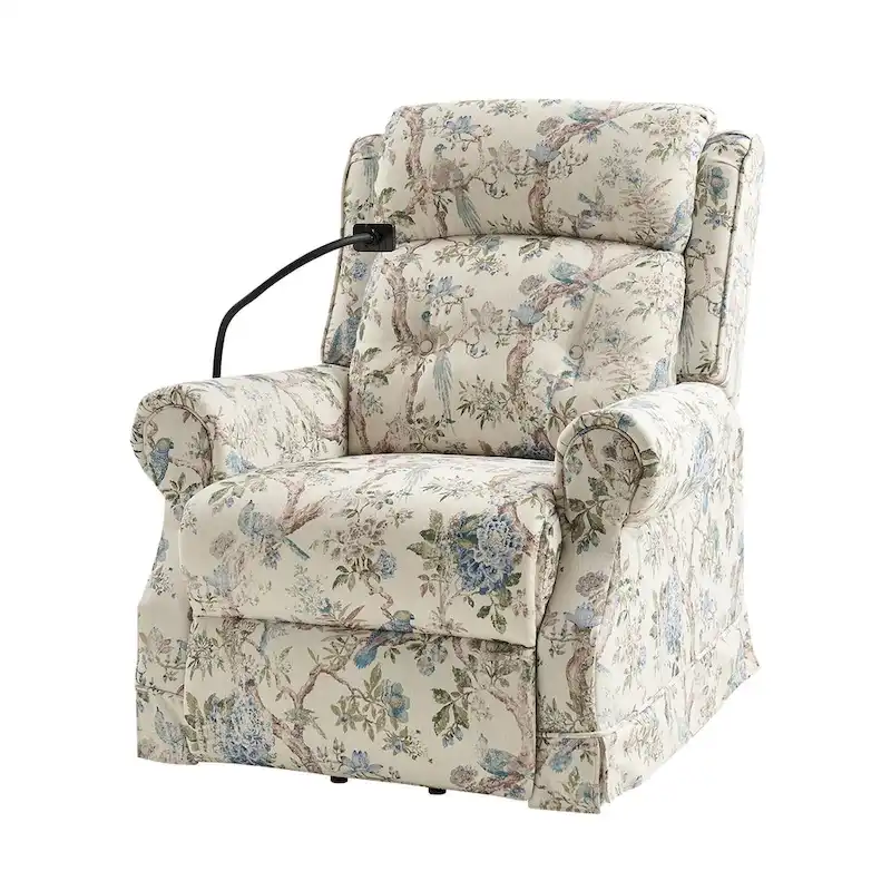 Billy Traditional Lift Assist Power Recliner With Massage Heat And Manual Headrest by HULALA HOME