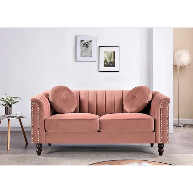 Hills Tufted Back Nailhead 2PCS Living Room set