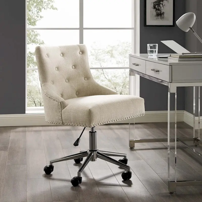 Carson Carrington Lagefors Tufted Swivel Upholstered Fabric Office Chair