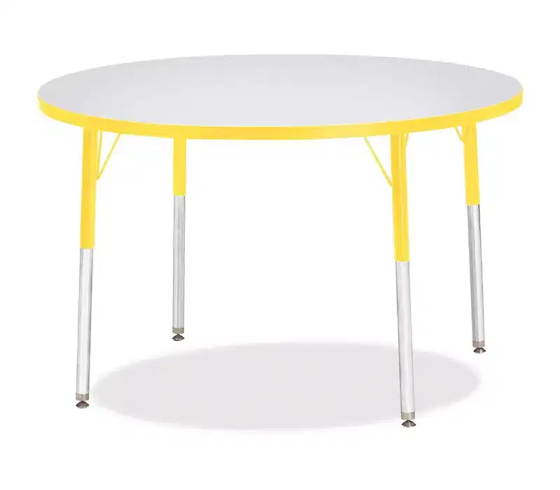 Jonti-Craft Berries Adult Height Color Edge Round Table 42 x 42 in Yellow