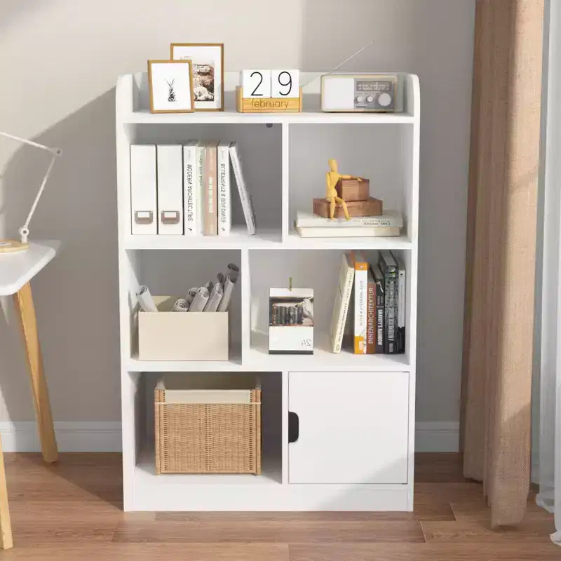 MAYEERTY Kids Bookshelf with 6 Compartments Freestanding Shelves and Cube Organizer for Bedroom Living Room