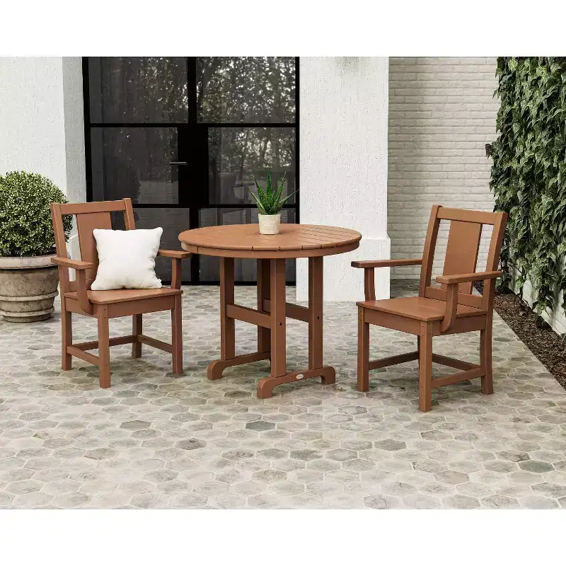 POLYWOOD 3pc Prairie Farmhouse Outdoor Patio Dining Set