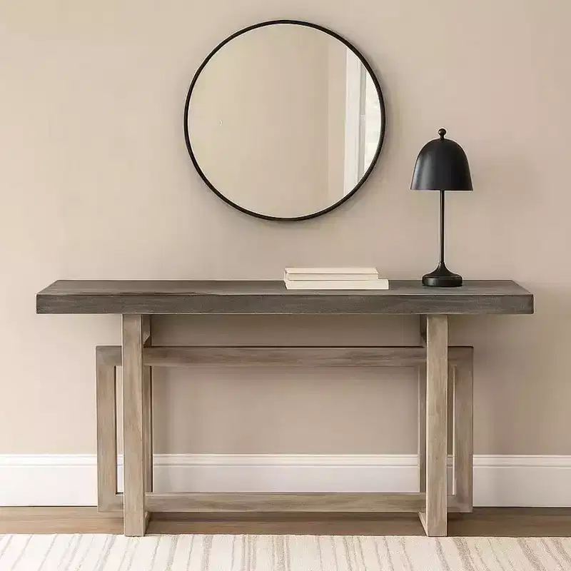 Royal Hampton 59 Inch Artisan Sideboard Console Table with Geometric Interlocked Base