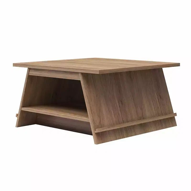 Walnut A-Frame Coffee Table with Magazine Perch