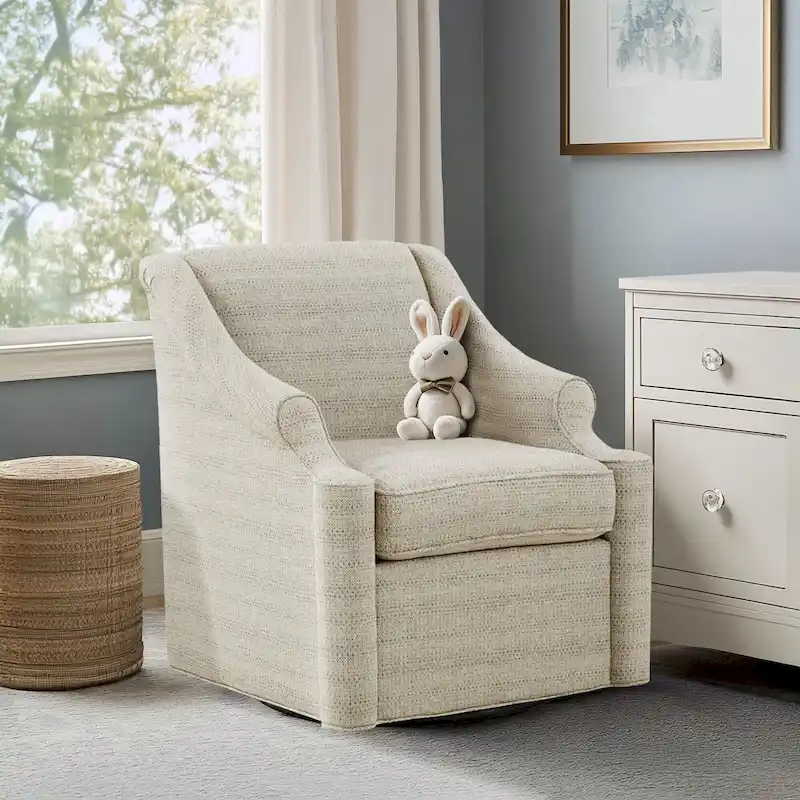 Madison Park Benton Tan 360 degree Swivel Glider Chair