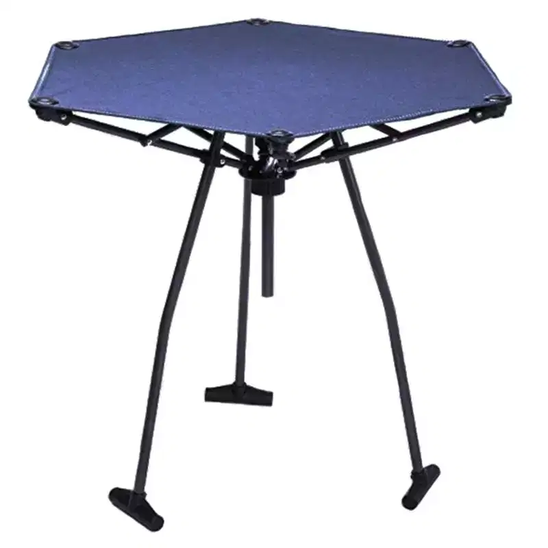 High Tension Hex Outdoor Folding Table, Navy Blue