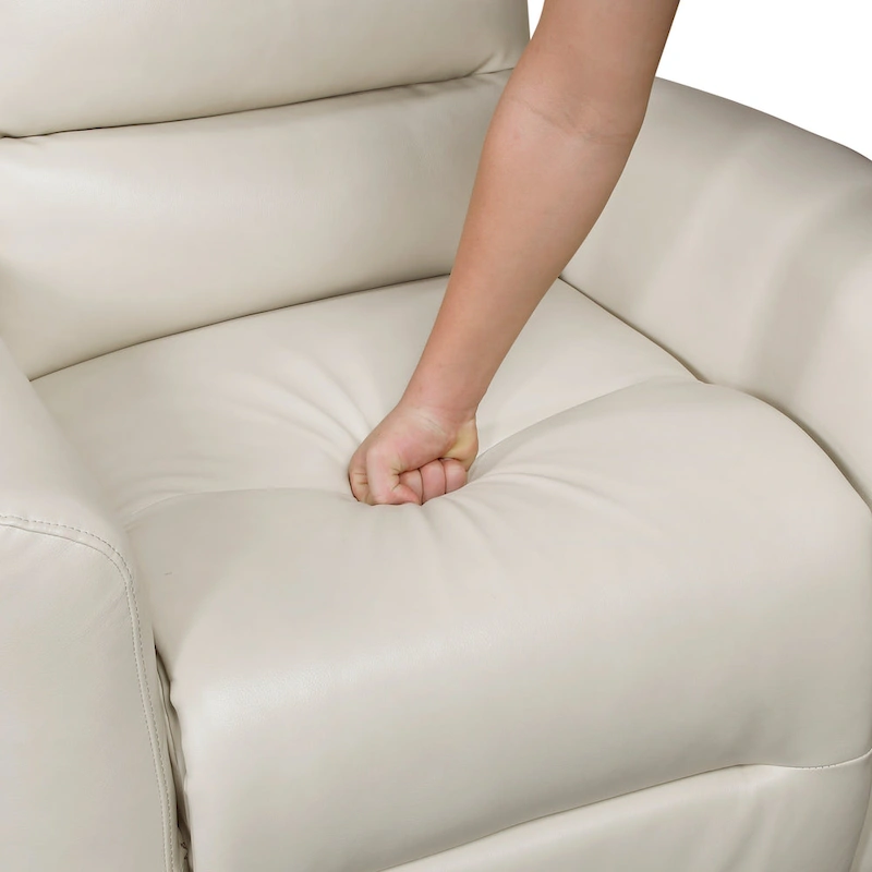 Glider Reclining Chair Swivel Motion Breathable Faux Leather Upholstery Luxury Living Room Furniture, Movie Chair