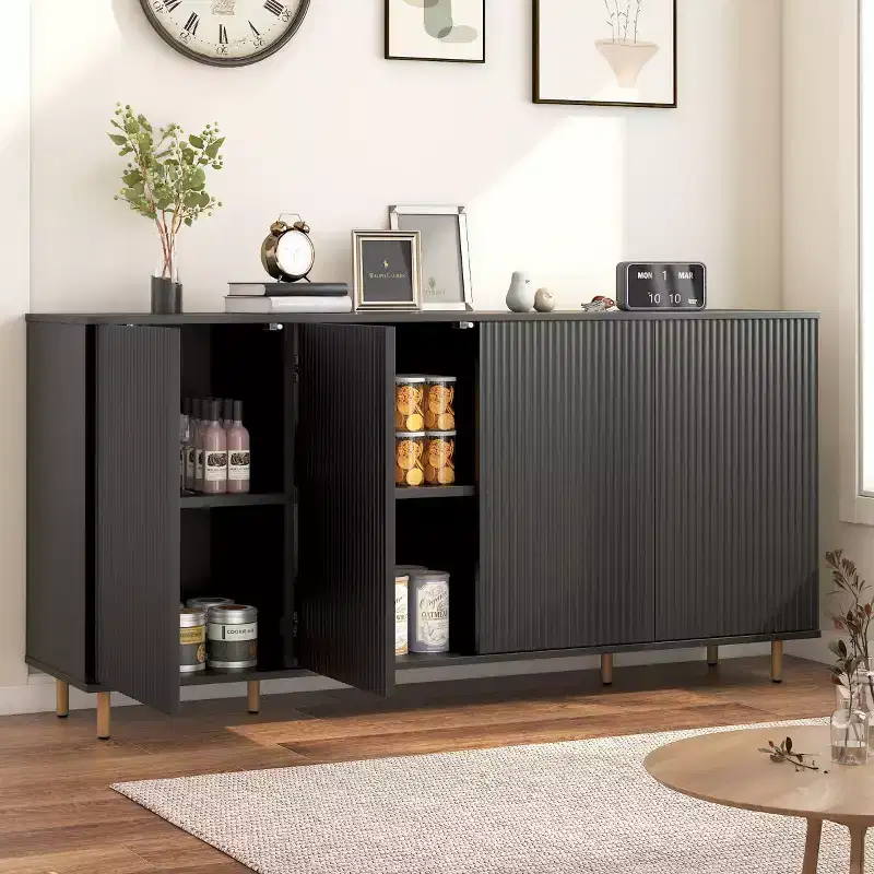 EROMMY 67 4-Door Sideboard Cabinet Buffet With Adjustable Shelves