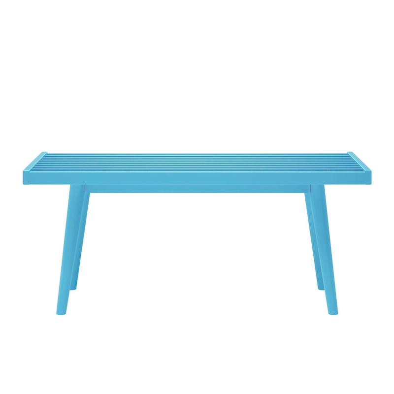 Plank and Beam Mid Century Single Wood Entryway Bench - 41.3 L x 16.5 W x 17.5 H