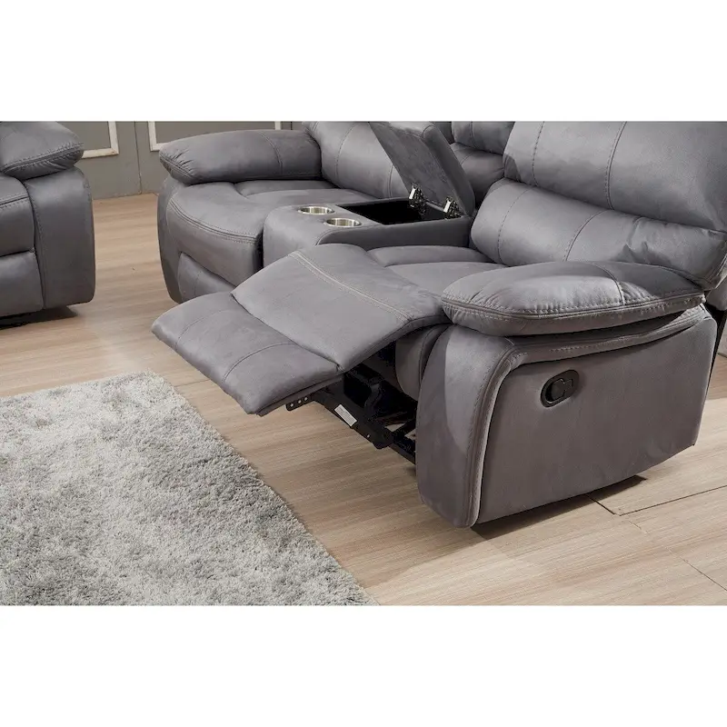Betsy Furniture 2 Piece Microfiber Reclining Living Room Set, Sofa and Loveseat