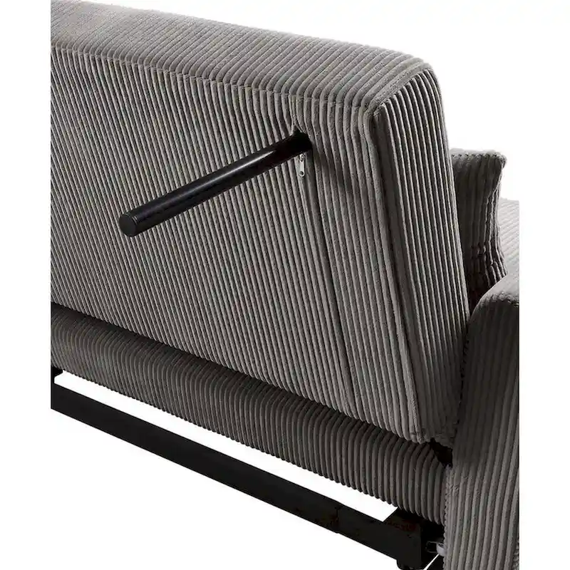Tina 54 Inch Convertible Sleeper Loveseat, Round Arms, 2 Pillows, Brown