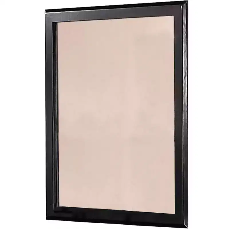 36 Inch Rectangular Wood Encased Wall Mirror in Black