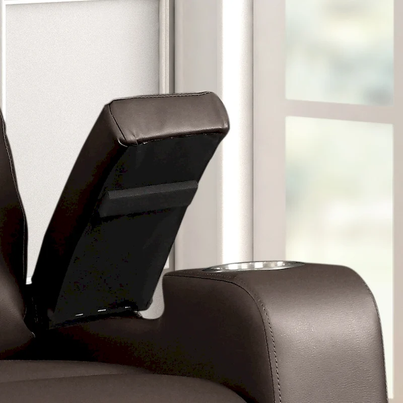 Modern Terry Upholstered Faux Leather Power Recliner Chair