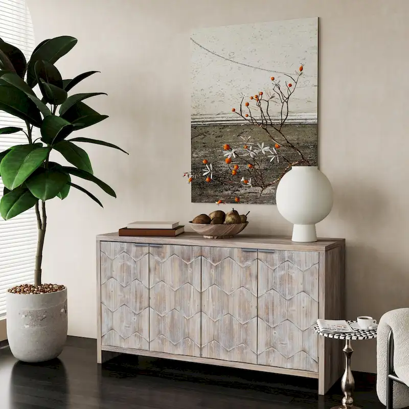 Accent Cabinet Farmhouse Style Wooden Cabinet Sideboard Buffet
