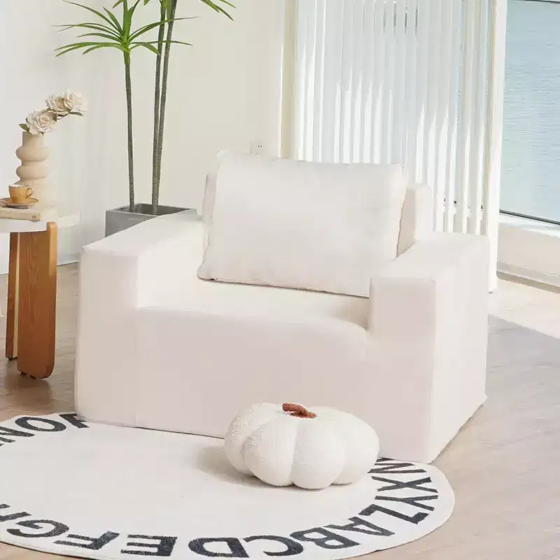 Foam Bean Bag Sofa in a Box with Pillow Large Comfy Couch for Living Room Bedroom or Gaming Area