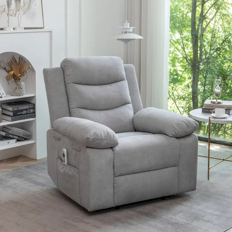 Power Recliner Chair with Adjustable Massage Function - 36.63 x 38.13 x 40.50