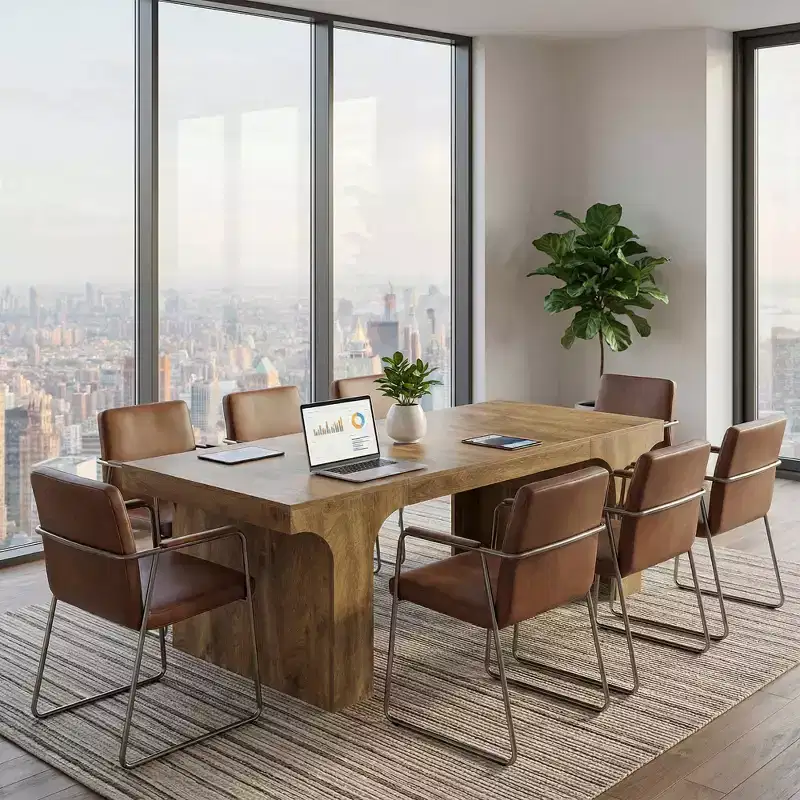 MAYEERTY 70.87 Farmhouse Wood Dining Table, Multifunctional Rustic Kitchen & Office Desk