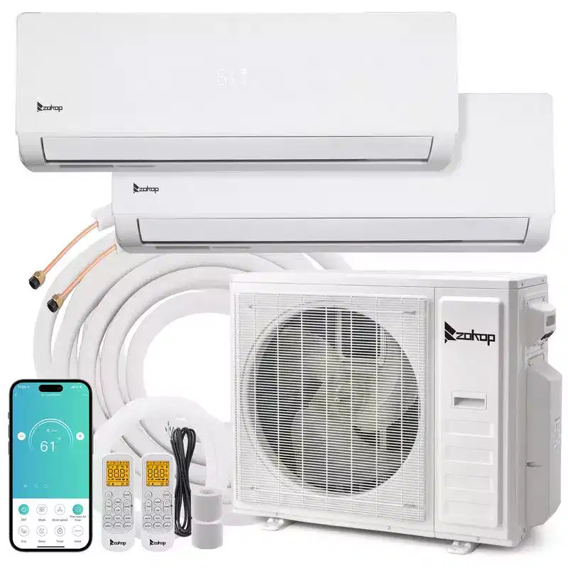 Karl Home 2-Zone 38000 BTU 20 SEER2 Mini Split Air Conditioner with Heat Pump (12K+24K)