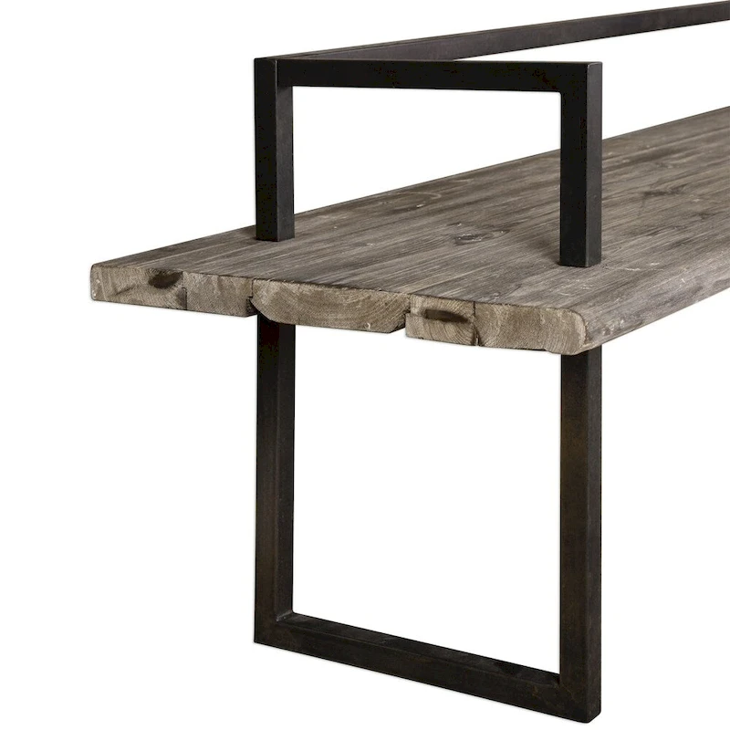 Uttermost Herbert Antique White Reclaimed Wood Bench